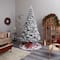 9ft. Pre-Lit Flocked West Virginia Fir Artificial Christmas Tree, Clear LED Lights